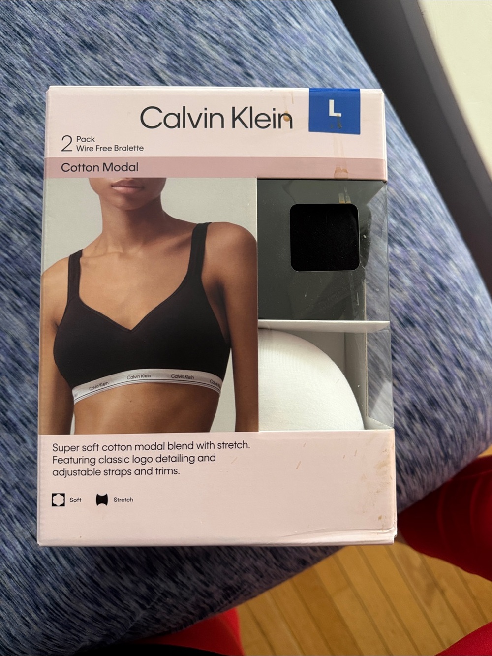 Calvin Klein Black & White Cotton Modal 2-Pack Wire-Free Bralettes